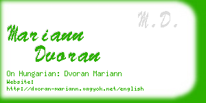 mariann dvoran business card